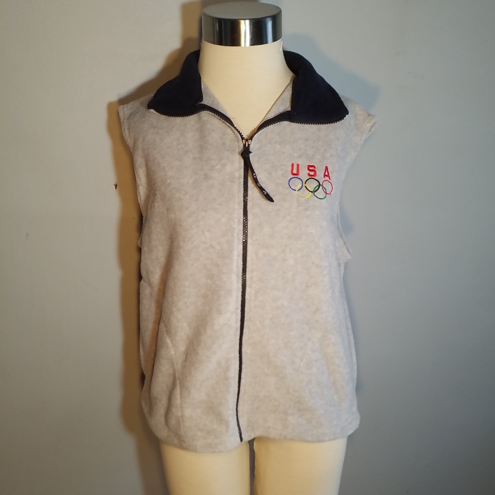 USA OLYMPIC RING VEST L UNISEX Embroidered Gray
